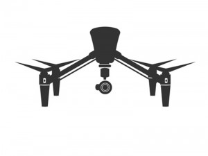 Drone Silhouette Video Aerial Fly Helicopter Camera Vector Illustration